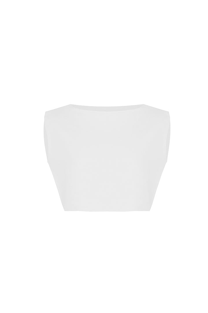 Top Cropped Basic - Linho Off-White