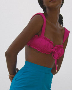 Biquíni Top Reto Franzido - Pink