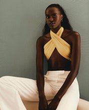 Carregar imagem no visualizador da galeria, Calça Reta Detalhe Cós Baixo Alfaiataria- Linho Off-White