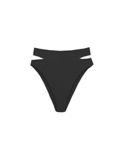 Carregar imagem no visualizador da galeria, Biquíni Tanga Asa Delta Fenda - Black Canelado